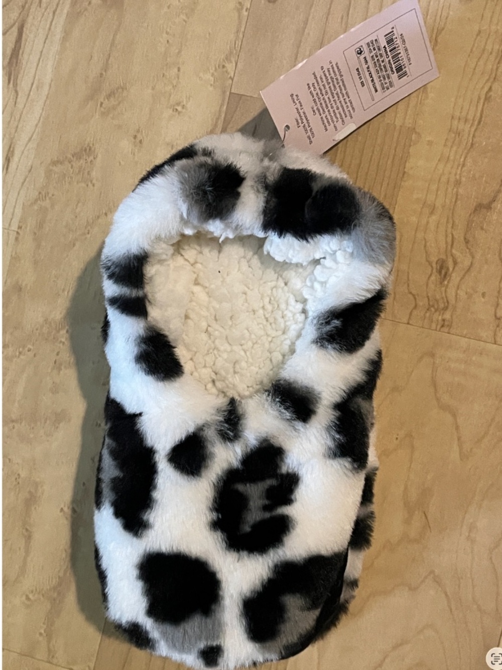Target Auden 🐄 Cow Print Faux-Fur Slipper Socks S/M 5–7 | NWT